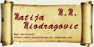 Matija Miodragović vizit kartica
